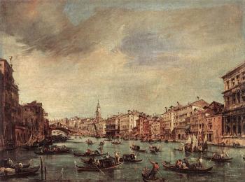 弗朗西斯科 格拉蒂 The Grand Canal Looking toward the Rialto Bridge